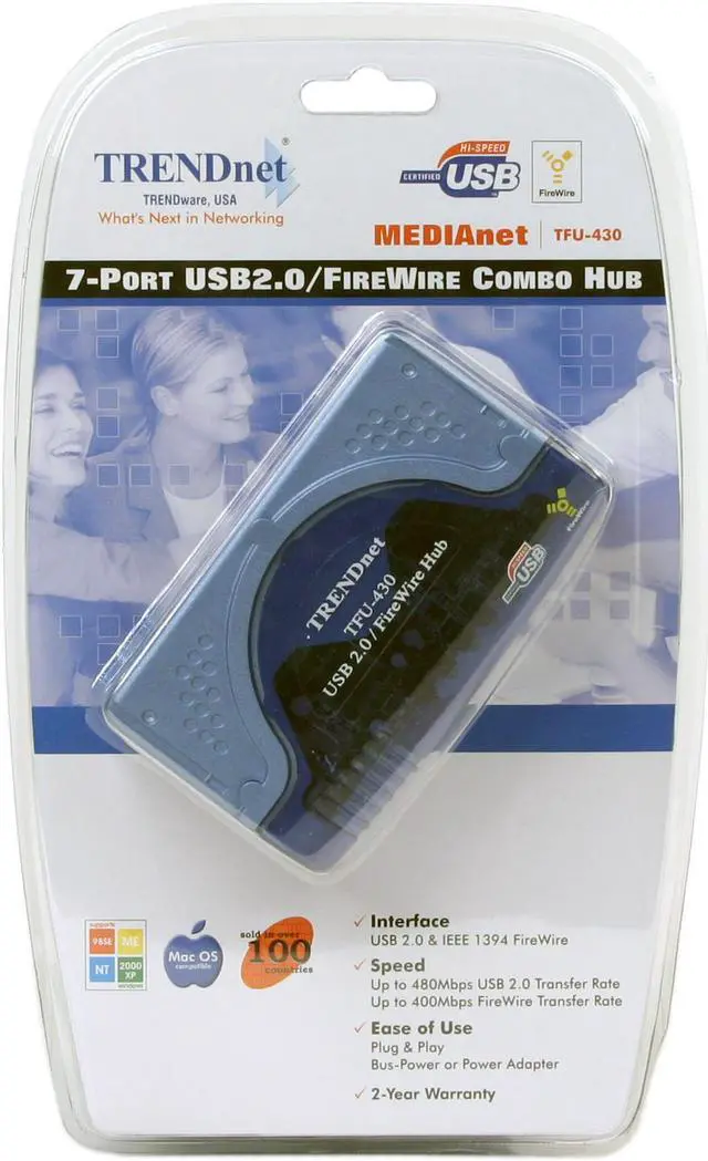 Main image of TRENDnet TFU-430 7-Port USB/FireWire Combination Hub