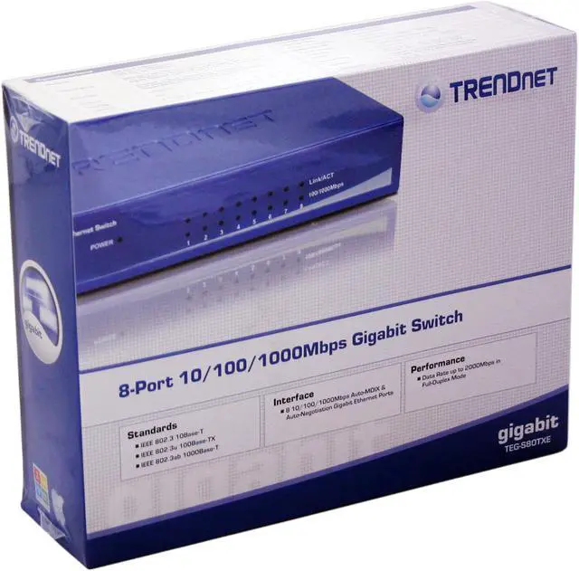 Alt view image 6 of 6 - TRENDnet TEG-S80TXE Unmanaged Copper Gigabit Switch
