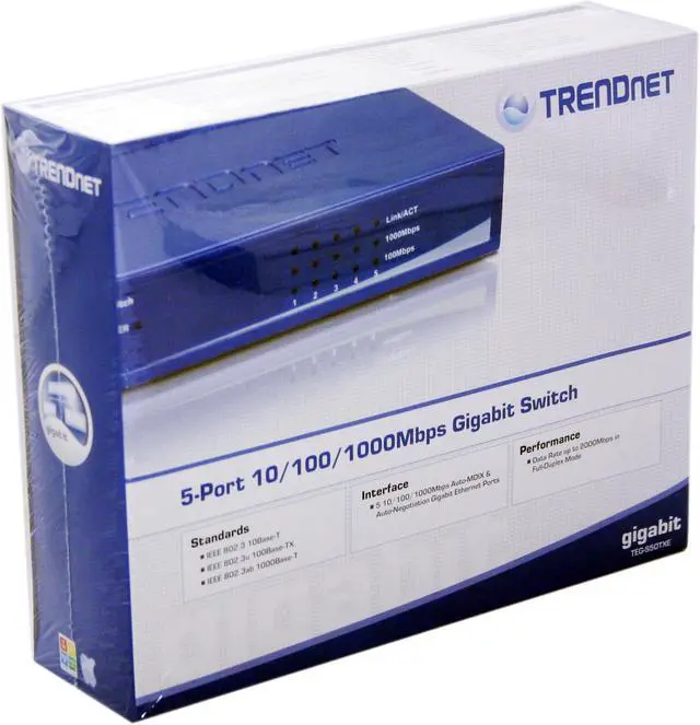 Alt view image 5 of 5 - TRENDnet TEG-S50TXE Unmanaged Copper Gigabit Switch