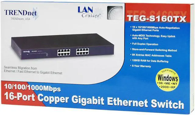 Alt view image 5 of 5 - TRENDnet TEG-S160TX Unmanaged Gigabit Switch