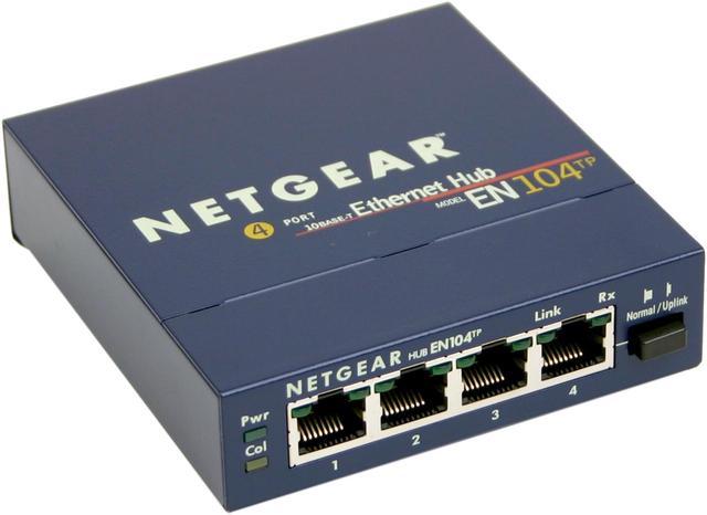 Netgear Everybody Connecting 4 port Ethernet Hub offers 10 Mbps EN104