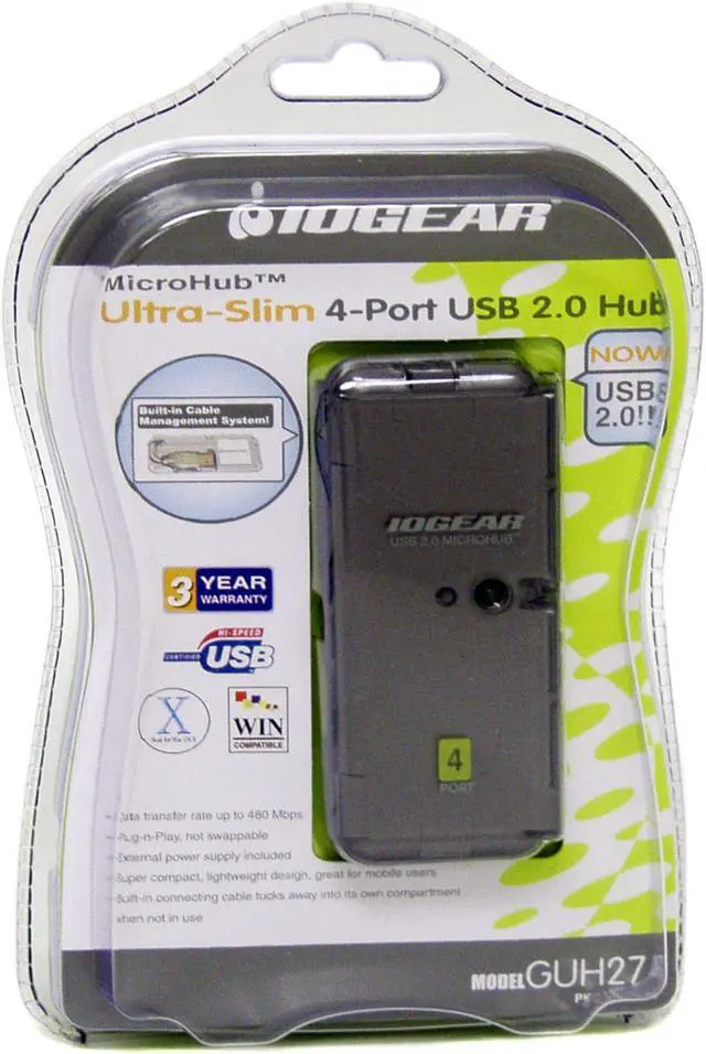 Alt view image 4 of 4 - IOGEAR GUH274 4-Port Hi-Speed USB 2.0 Hub