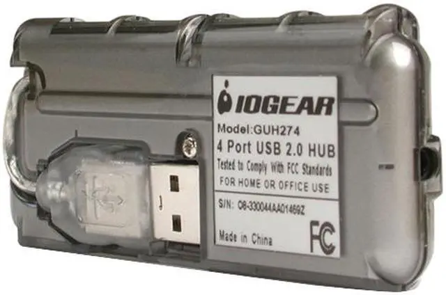 Alt view image 3 of 4 - IOGEAR GUH274 4-Port Hi-Speed USB 2.0 Hub