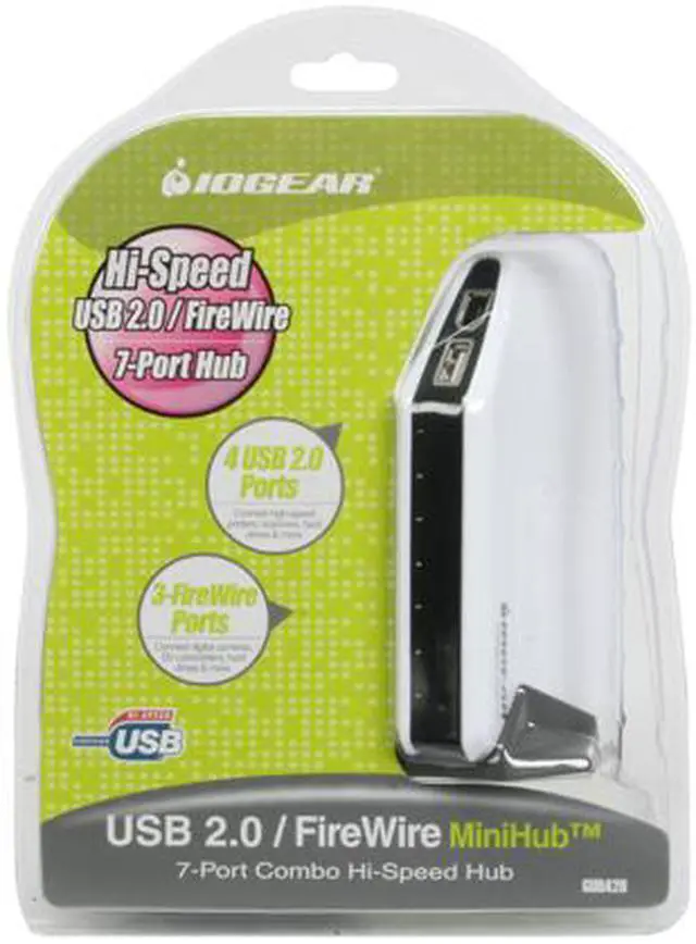 Alt view image 5 of 5 - IOGEAR GUH420 USB 2.0 / FireWire Combo Hub