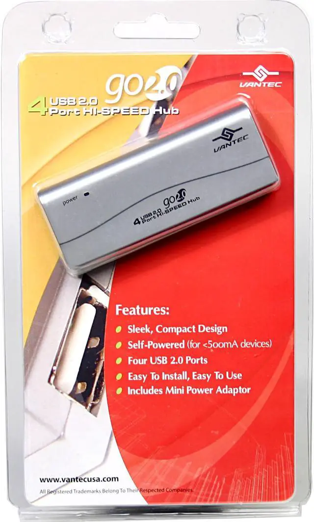 Alt view image 6 of 6 - VANTEC UGT-MH304 USB2.0 4 Port HI-SPEED Mini Hub