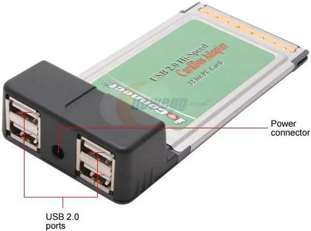 Alt view image 2 of 5 - PPA 1080 USB PCMCIA Card 4 x USB 2.0