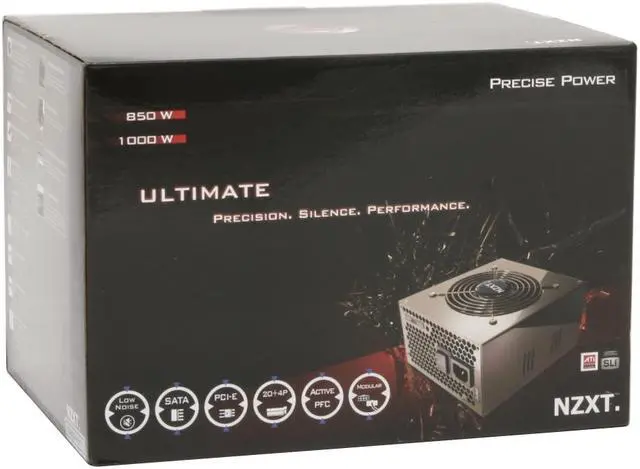 Alt view image 9 of 9 - NZXT PRECISE 1000 1000 W ATX12V SLI Ready CrossFire Ready Modular Active PFC Power Supply