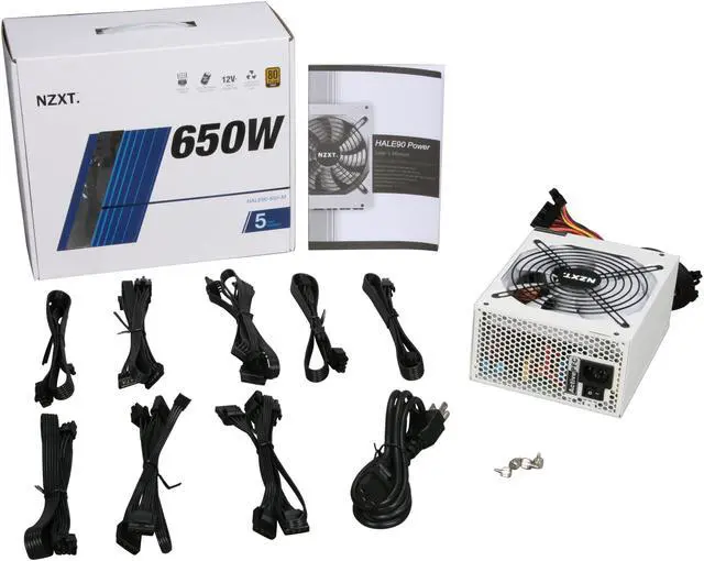 Alt view image 7 of 7 - NZXT HALE 90 HALE90-650-M 650 W ATX 12V v2.2, EPS 12V v2.91 80 PLUS GOLD Certified Modular Active PFC Power Supply