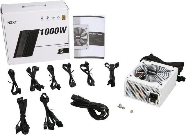 Alt view image 7 of 7 - NZXT HALE90-1000-M 1000W ATX 12V v2.2, EPS 12V v2.91 80 PLUS GOLD Certified Modular Active PFC Power Supply
