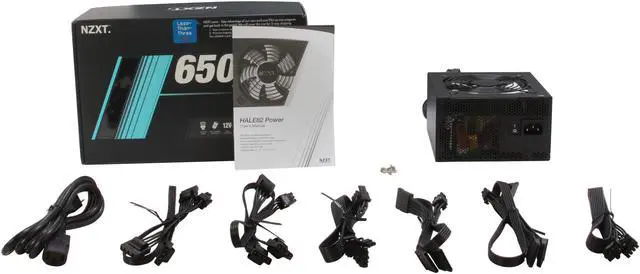 Alt view image 7 of 7 - NZXT HALE82 HALE82-650-M 650 W ATX12V / EPS12V SLI Certified CrossFire Certified 80 PLUS BRONZE Certified Modular Active@0.99(Typically) PFC Power Supply