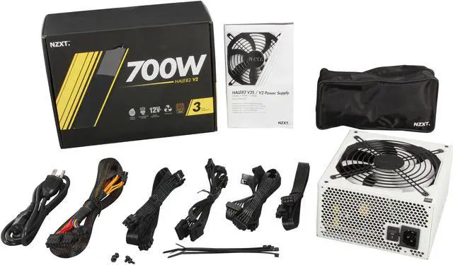 Alt view image 7 of 6 - NZXT HALE82 V2 700W 700 W ATX 12V V2.31 & EPS 12V V2.92 SLI Certified CrossFire Ready 80 PLUS BRONZE Certified Full Modular Active PFC Power Supply (Haswell Support)
