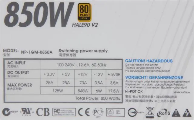 Alt view image 5 of 7 - NZXT HALE90 V2 850W 850 W ATX12V / EPS12V SLI Ready CrossFire Ready 80 PLUS GOLD Certified Full Modular Active@0.99(Typically) PFC Power Supply