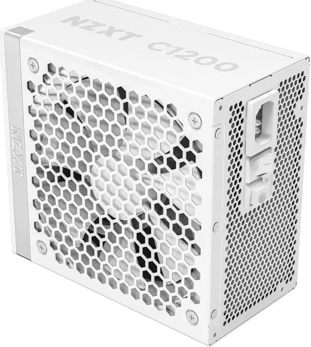 Alt view image 3 of 9 - NZXT ATX 3.1 1200 Watt 80 Plus Gold Fully Modular Low-Noise Power Supply - White - PA-2G2BW-US