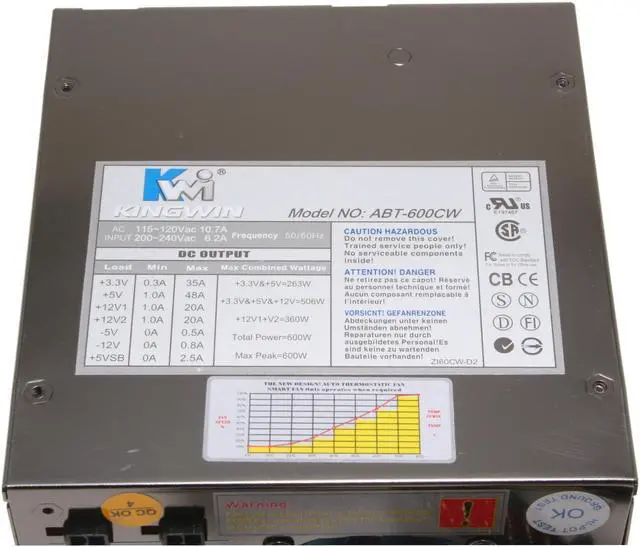 Alt view image 4 of 8 - KINGWIN ABT-600CW 600W ATX 12V Ver.2.2 SLI Certified CrossFire Ready Modular Power Supply