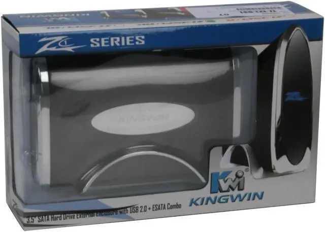 Alt view image 10 of 10 - KINGWIN Z1 Series 3.5" Black USB 2.0 & eSATA External Enclosure