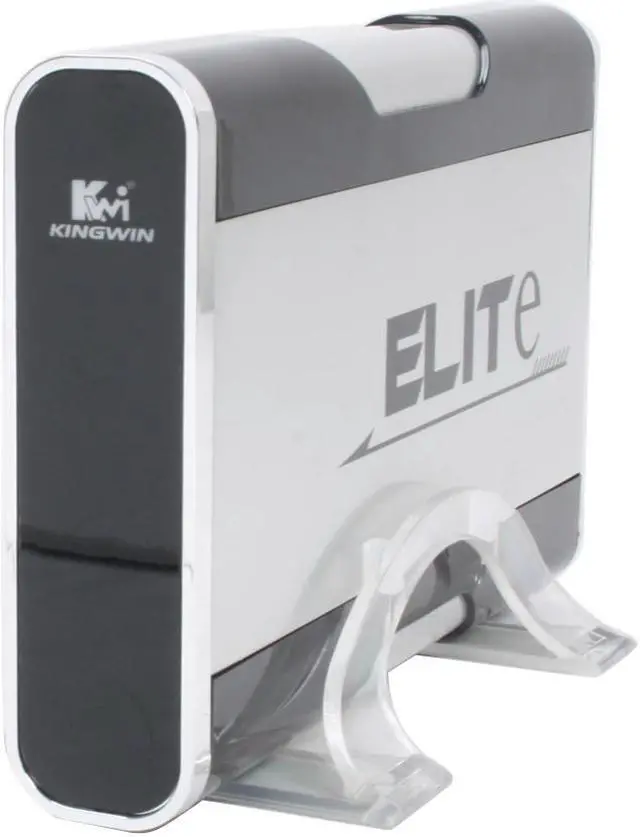 Main image of KINGWIN EL-35EU-SB Aluminum 3.5" Silver w/ Black SATA USB 2.0 & eSATA External Enclosure