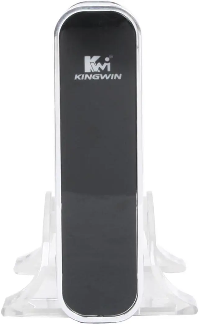Alt view image 2 of 7 - KINGWIN EL-35EU-SB Aluminum 3.5" Silver w/ Black SATA USB 2.0 & eSATA External Enclosure