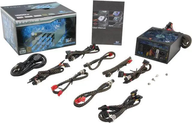 Alt view image 9 of 9 - KINGWIN Mach 1 ABT-1000MA1S 1000 W ATX / BTX SLI Certified CrossFire Ready 80 PLUS BRONZE Certified Modular Active PFC Power Supply
