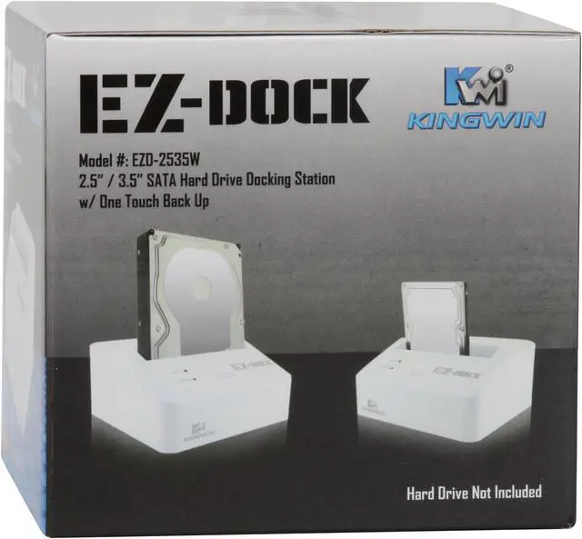 Alt view image 9 of 9 - KINGWIN EZD-2535W 2.5" & 3.5" White SATA USB 2.0 & eSATA Hard Drive Docking Station