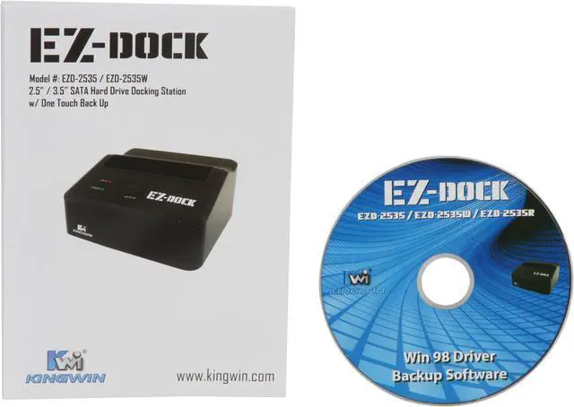 Alt view image 8 of 9 - KINGWIN EZD-2535W 2.5" & 3.5" White SATA USB 2.0 & eSATA Hard Drive Docking Station