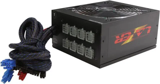 Alt view image 4 of 7 - KINGWIN Lazer LZ-1000 1000W Modular 80 PLUS BRONZE Certified Active PFC W/ 3-Way LED Switch and Universal Modular Connector Power Supply