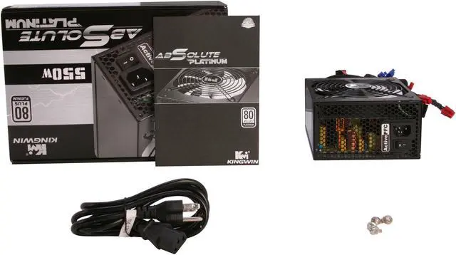 Alt view image 7 of 7 - KINGWIN Absolute Platinum Series AP-550 550 W ATX 12V v2.2, EPS 12V v2.91 and SSI EPS 12V v2.92 SLI Ready CrossFire Ready 80 PLUS PLATINUM Certified Active PFC Power Supply