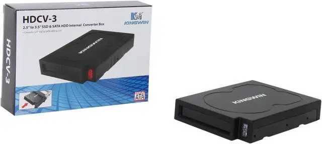 Alt view image 5 of 5 - KINGWIN HDCV-3 3.5" Black SATA 2.5" to 3.5" SATA HDD Converter Box for Internal Use
