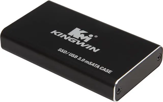Main image of KINGWIN KM-U3MSATA Aluminum Black mSATA USB 3.0 SSD Enclosure Adapter