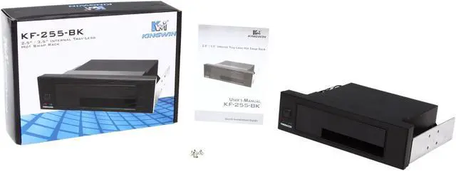 Alt view image 5 of 5 - KINGWIN KF-255-BK Stainless steel & ABS plastic 2.5" & 3.5" Black SATA Internal Tray-Less Hot Swap Rack for SATA HDD