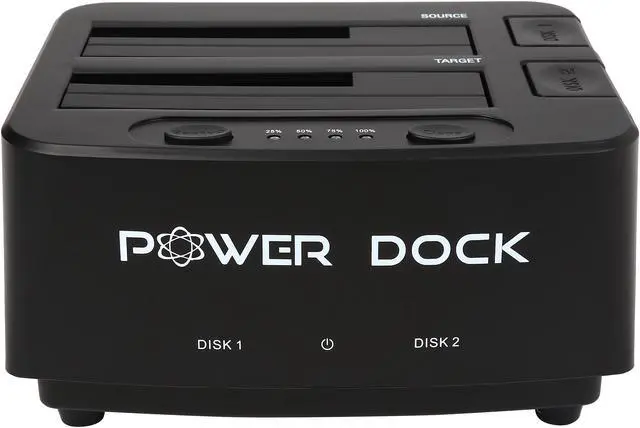 Alt view image 2 of 7 - KINGWIN PD-2537U3 Aluminum / Plastic 2.5" & 3.5" Black SATA USB 3.0 Dual-Bay 2.5”/3.5” SATA Hard Drive (HDD) & Solid State Drive (SSD) Docking Station