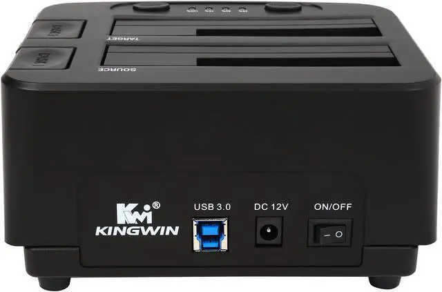 Alt view image 4 of 7 - KINGWIN PD-2537U3 Aluminum / Plastic 2.5" & 3.5" Black SATA USB 3.0 Dual-Bay 2.5”/3.5” SATA Hard Drive (HDD) & Solid State Drive (SSD) Docking Station