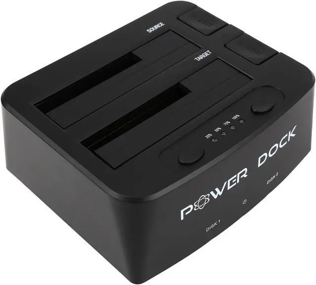 Alt view image 6 of 7 - KINGWIN PD-2537U3 Aluminum / Plastic 2.5" & 3.5" Black SATA USB 3.0 Dual-Bay 2.5”/3.5” SATA Hard Drive (HDD) & Solid State Drive (SSD) Docking Station