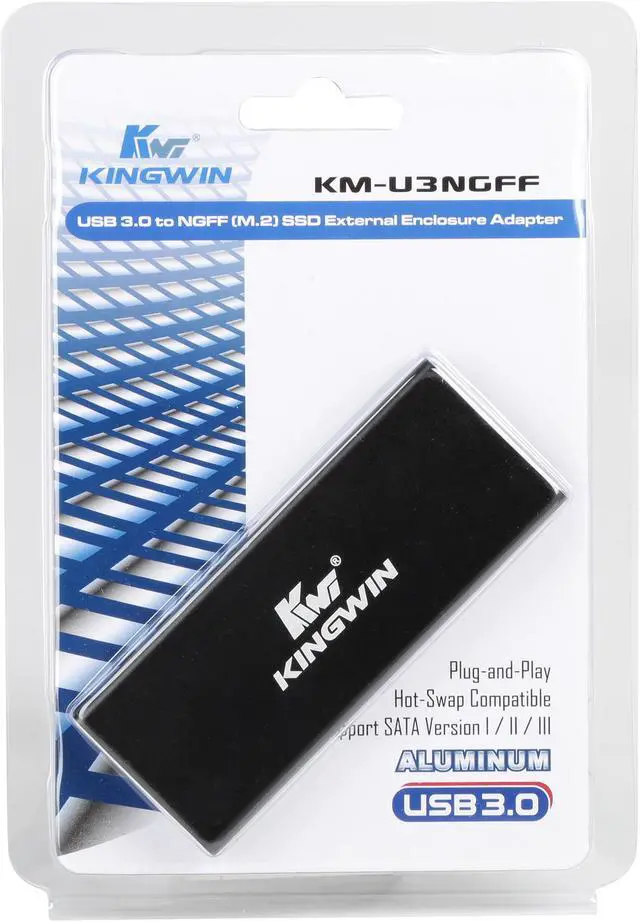 Alt view image 7 of 7 - KINGWIN KM-U3NGFF External USB 3.0 to M.2 SATA SSD enclosure