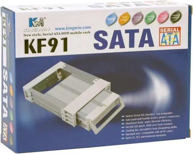 Alt view image 4 of 4 - KINGWIN KF-91 SATA Beige Aluminum Mobile Rack