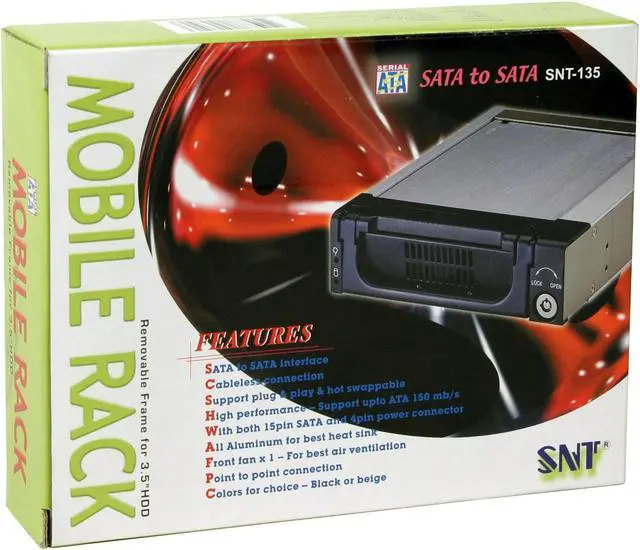 Alt view image 3 of 3 - iStarUSA T-7SATA Aluminum (Military Type) SATA 5.25" Mobile Rack