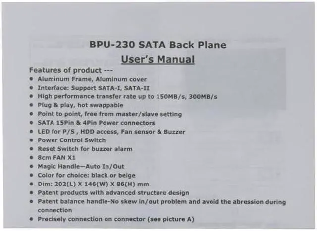Alt view image 5 of 7 - iStarUSA BPU-230SATA-BPL 2 x 5.25" to 3 x 3.5" SAS / SATA 6.0 Gbps Hot-Swap Cage - Lockable