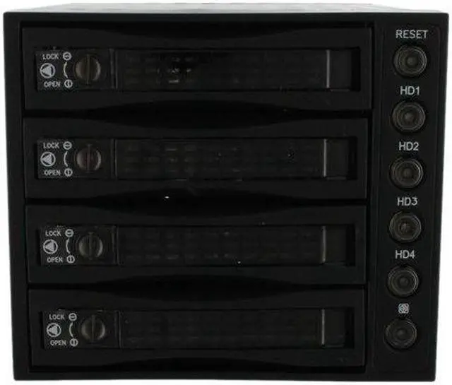 Alt view image 8 of 9 - iStarUSA BPU-340SATA-BPL 3 x 5.25" to 4 x 3.5" 2.5" SAS SATA 6 Gbps HDD SSD Hot-swap Rack - OEM