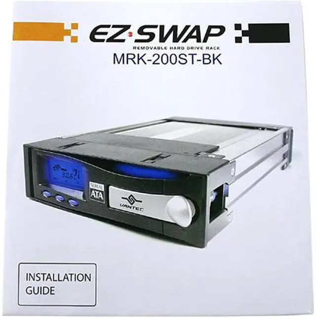 Alt view image 3 of 4 - Vantec EZ Swap Internal Cartridge for 3.5" Aluminum Removable SATA Hard Drive Mobile Rack With LCD and Fan - Model MRK-200ST-BK*C