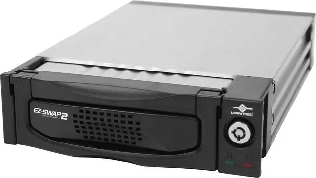 Main image of Vantec EZ Swap 2 3.5" Aluminum Removable IDE Hard Drive Mobile Rack With Key and Fan - Model MRK-300FD-BK