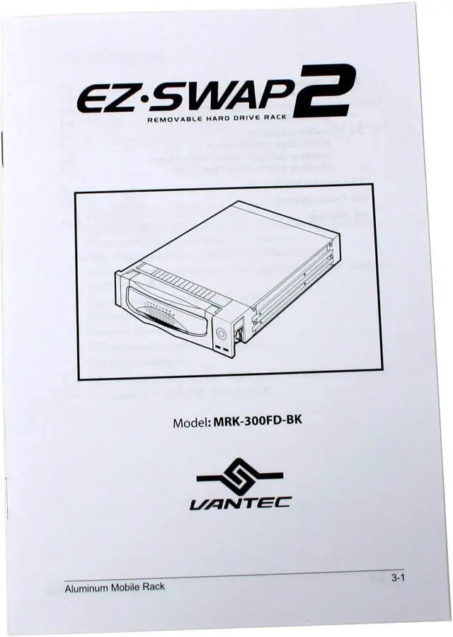 Alt view image 4 of 5 - Vantec EZ Swap 2 3.5" Aluminum Removable IDE Hard Drive Mobile Rack With Key and Fan - Model MRK-300FD-BK