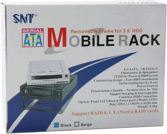 Alt view image 5 of 6 - Athena Power MR-125B Black SATA Mobile Hard Drive Rack