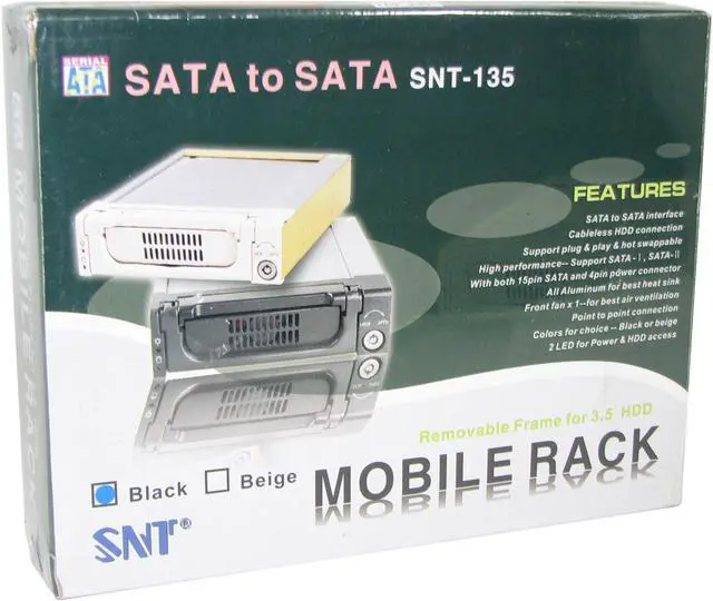 Alt view image 3 of 3 - Athena Power MR-135B Black Aluminum SATA Mobile Hard Drive Rack