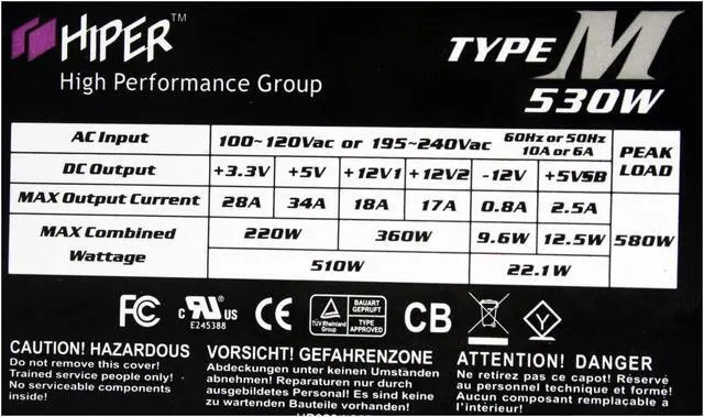 Alt view image 4 of 11 - HIPER HPU-4M530-PS (EU) 530 W ATX12V SLI Ready CrossFire Certified Power Supply - OEM