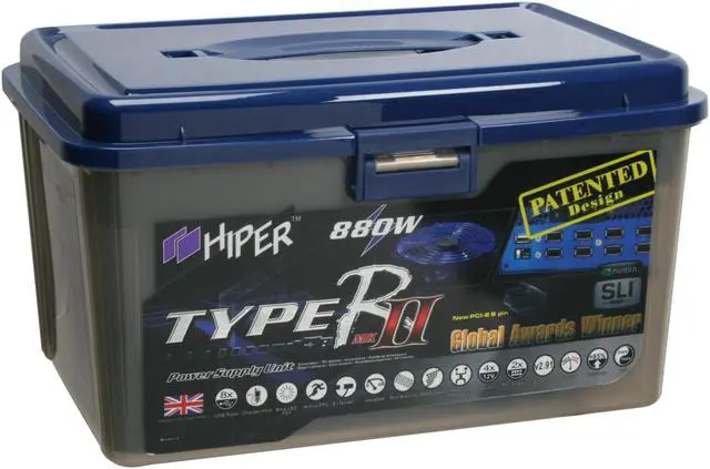 Alt view image 14 of 14 - HIPER Type R II HPU-5B880 880W Continuous @ 40°C
(Maximum Continuous Peak: 1040W) ATX12V V2.2 & EPS12V V2.91 SLI Certified CrossFire Ready  Active PFC Power Supply