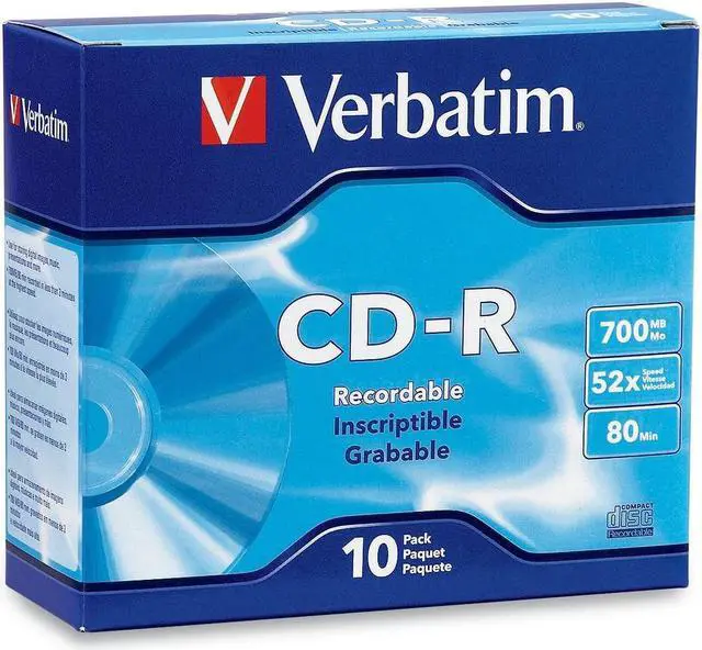 Alt view image 2 of 2 - Verbatim 700MB 52X Branded 10 Packs Slim Case Disc Model 94935