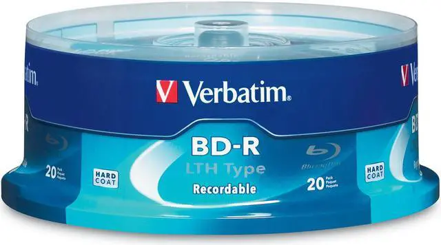 Main image of Verbatim 25GB 2X BD-R LTH 20 Packs Spindle Disc (use w/LTH Compat Drive) 97090 - OEM