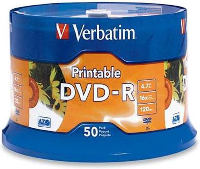 Alt view image 2 of 2 - Verbatim DVD-R 4.7GB 16X Branded White Inkjet 50pk Spindle