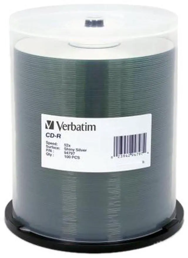 Alt view image 2 of 2 - Verbatim 700MB 52X CD-R 100 Packs Spindle Media Model 94797