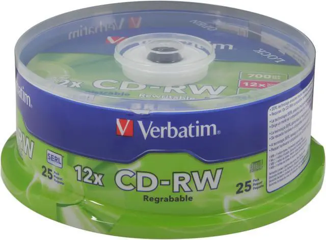 Alt view image 2 of 2 - Verbatim 700MB 12X CD-RW 25 Packs Spindle Media Model 95155