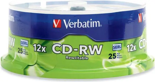 Main image of Verbatim 700MB 12X CD-RW 25 Packs Spindle Media Model 95155